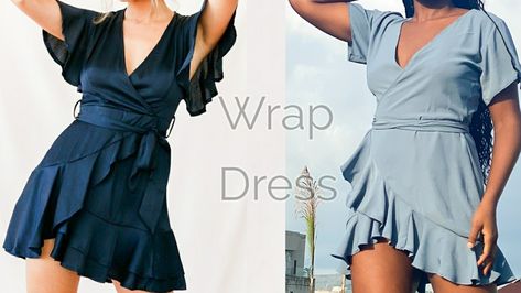 Couture, Ruffle Making, Style A Wrap Dress, Wrap Around Dress Pattern, Wrap Dress Pattern Free, Wrap Dresses Diy, Wrap Outfit, Wrap Dress Tutorial, Waistline Dress