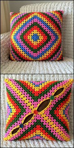 Háčkovaná Čipka, Crochet Cushion Pattern, Granny Square Haken, Crochet Cushion, Crochet Cushion Cover, Crochet Pillow Cover, Crochet Pillow Pattern, Crochet Pillows, Crochet Blog