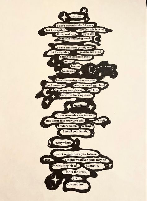 Found Word Poetry, Blackout Poems Art, Poem Artwork, Illustrated Poems, Lyric Inspiration, Chalkboard Paint Wall, Blackout Poetry Art, Art Poems, Found Poem