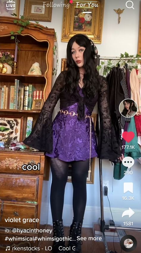 Couture, Practice Magic Outfits, Goth Whimsical Outfits, Witchy Outfits Halloween, 90s Fashion Whimsigoth, Whimsical Witchy Outfits, Whimsical Witch Aesthetic Outfit, Psychic Outfit Aesthetic, Edgy Whimsical Style