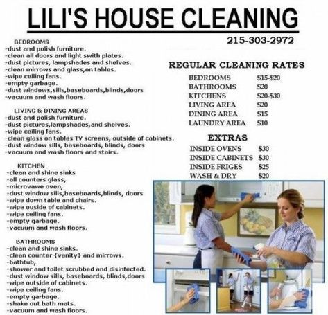 House Cleaning Rates, Cleaning Price List, Cleaning Service Checklist, House Cleaning Prices, Cleaning Binder, Cleaning Services Prices, Housekeeping Business, Cleaning Lists, Cleaning Flyers