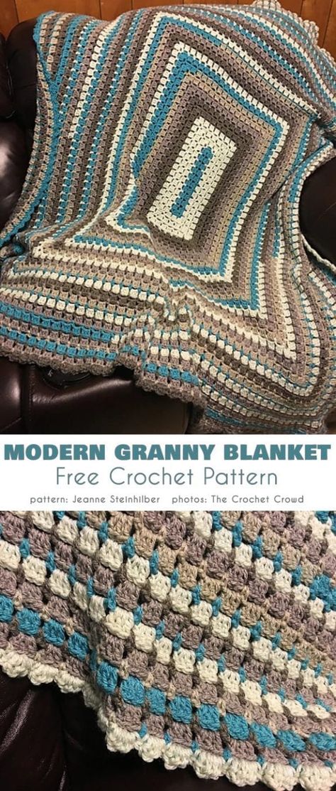 Amigurumi Patterns, 3 Color Granny Square, Large Granny Square Blanket, Crochet Blankets Free Patterns, Granny Blanket, Blanket Free Crochet Pattern, Crochet Squares Afghan, Crochet Bedspread Pattern, Crochet Afghan Patterns Free