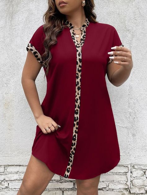 Summer Dresses Tutorial, Women Loose Shirt, Posh Dresses, Short Shift Dress, Corporate Dress, Stylish Work Attire, Short African Dresses, African Inspired Clothing, Notched Neckline