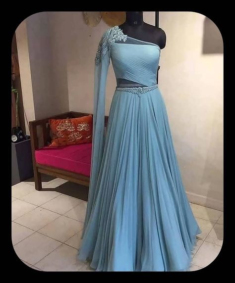 Shipping Worldwide. Fabric - Chiffon and Satin. Work - Swarovski and Embellishments. *Custom made outfit, can be made in any color of your choice. For price, orders & other information DM or What's App on +91 9930089059 Happy Shopping☺️. Western Gown, Designer Bridal Lehenga Choli, Indian Wedding Gowns, Gown Party Wear, Indian Outfits Lehenga, Lehnga Dress, Designer Bridal Lehenga, Long Gown Dress, Indian Gowns Dresses