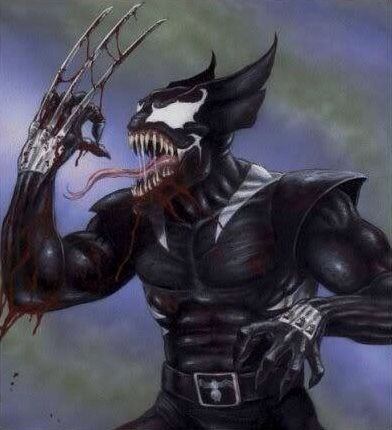 Venom/Wolverine mashup. Fictional Characters, Batman, Art, Funny, Venom, Fan, Fan Art