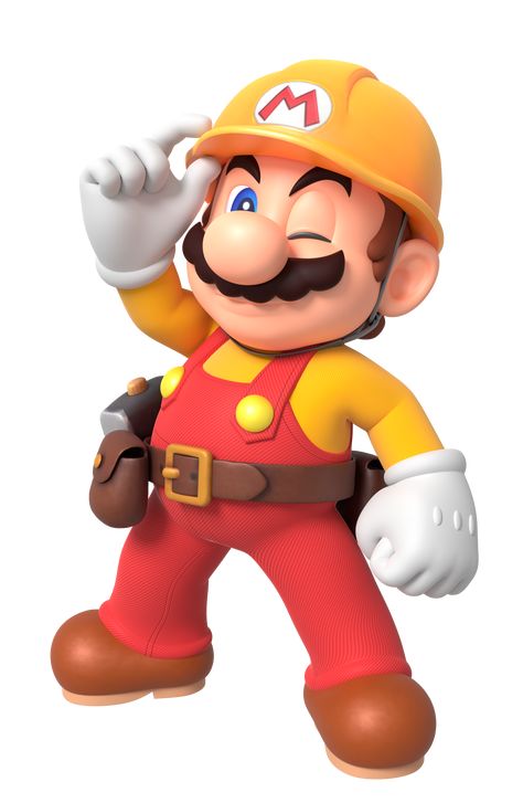 Builder Mario Holding Helmet Render by Nintega-Dario on DeviantArt Mario Costume, Brown Work Boots, Yellow Long Sleeve Shirt, Nintendo Mario, Super Mario 3d, Nintendo Characters, Super Mario Art, Gym Leaders, Mario Art