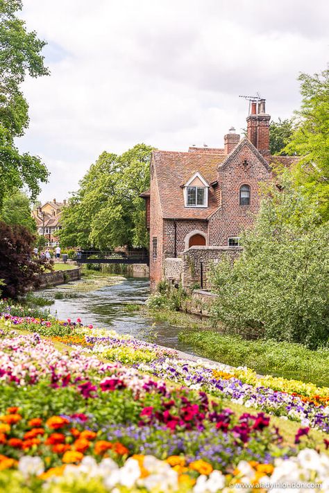 River Stour, Canterbury Wedding Dress Garden, Dover England, Summer In England, Cottagecore Spring, Canterbury England, Garden Aesthetics, Day Trip From London, Dover Castle, White Cliffs Of Dover