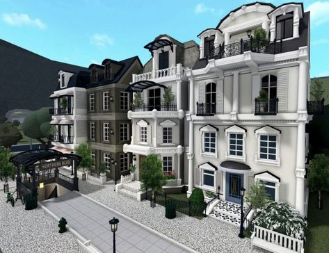 100 Best Bloxburg House Builds (With Photos) 304 100 Best Bloxburg House Builds (With Photos) Bloxburg House Builds, Castle House Design, Townhouse Exterior, Apartments Exterior, Apartment Exterior, Small House Layout, House Decorating Ideas Apartments, Town Building, Diy House Plans