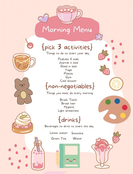 Have A Good Morning, Rutinitas Harian, Freetime Activities, Practicing Self Love, Make Your Day Better, Healthy Morning Routine, Self Care Bullet Journal, Vie Motivation, Motiverende Quotes