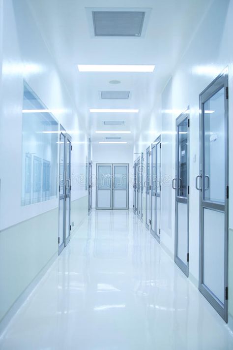 Blue corridor. An empty laboratory corridor with laminated floor , #spon, #empty, #corridor, #Blue, #floor, #laminated #ad Layout, Blue Corridor, Blue Floor, Ghost Chair, Flyer Design, Stock Images Free, Stock Images, Flooring, Blue