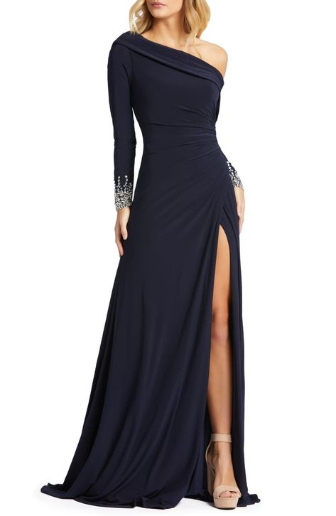 Navy Gown, Evening Gowns With Sleeves, Mother Of The Bride Dresses Long, Long Sleeve Evening Gowns, Mother Of The Bride Gown, Formal Dresses With Sleeves, Mother Of Groom Dresses, Long Sleeve Gown, Mob Dresses