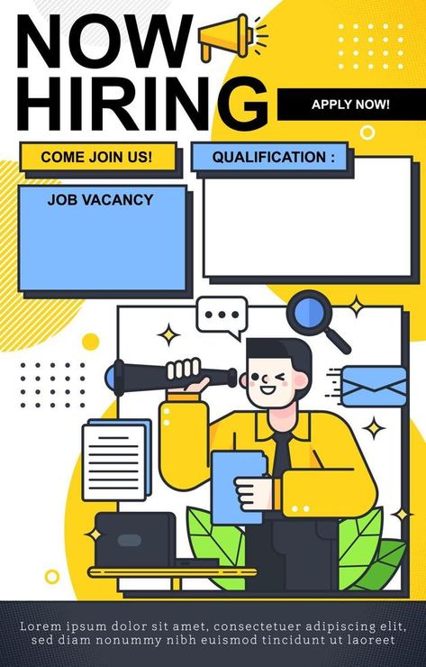 Job Vacancy Flyer Poster Design Template Job Consultancy Poster, Apply Now Poster Design, Job Poster Design Ideas, Offer Poster Design Ideas, Job Hiring Poster Design, Job Vacancy Poster Design, Job Advertisement Poster, Hiring Poster Design Ideas, Vacancy Poster Design