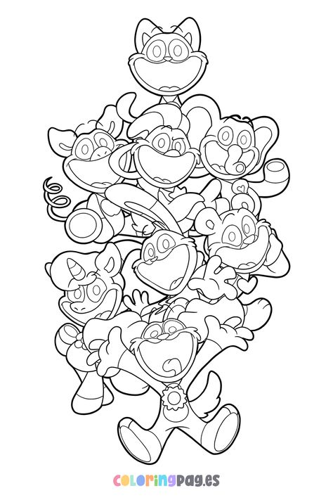 💜 Spark a world of color with our Poppy Playtime - Smiling Critters coloring page, showcasing all Chapter 3 favorites: wise Bubba Bubbaphant, artistic CraftyCorn, cool KickinChicken, cheerful PickyPiggy, affectionate Bobby BearHug, tranquil CatNap, leading DogDay, and energetic Hoppy Hopscotch. Ideal for family coloring fun! Download your free printable and watch your child’s imagination take off. 📌 For more cute and free coloring pages, explore our homepage. Amphibia Coloring Pages, Huggy Wuggy Color Pages Printable Free, Catnap Coloring Pages, Smiling Critters Coloring Pages, Catnap Poppy Playtime, Cute Coloring Pages Free Printable, Poppy Playtime Coloring Pages, Shapes Coloring Pages, Bird Coloring Pages