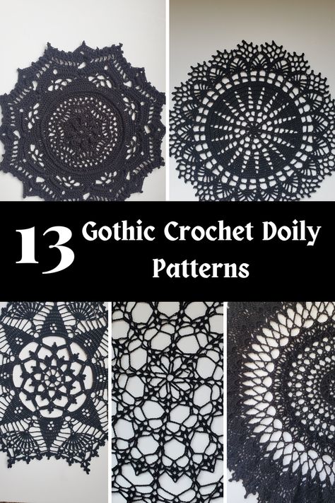 Gothic Crochet Doily, Crochet Halloween Tablecloth, Ghost Doily Crochet Pattern, Crochet Spider Web Doily Pattern Free, Crochet Spiderweb Doily Free Pattern, Lace Crochet Doily, Goth Doily Pattern, Crochet Spider Web Table Runner, Spiderweb Doily Crochet Patterns Free