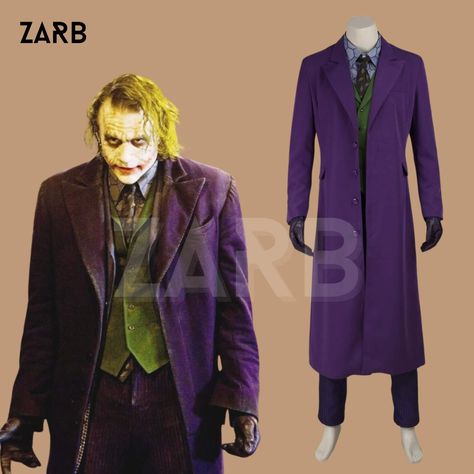 Unleash chaos this Halloween with the Dark Knight Joker Costume, inspired by Heath Ledger’s iconic portrayal of the villain. This high-quality purple coat and matching ensemble will have you looking straight out of Gotham. Ideal for Halloween, cosplay events, and comic conventions, this Joker Cosplay captures every detail, from the green vest to the menacing coat. Perfect for any fan of Batman or collectors of movie memorabilia.