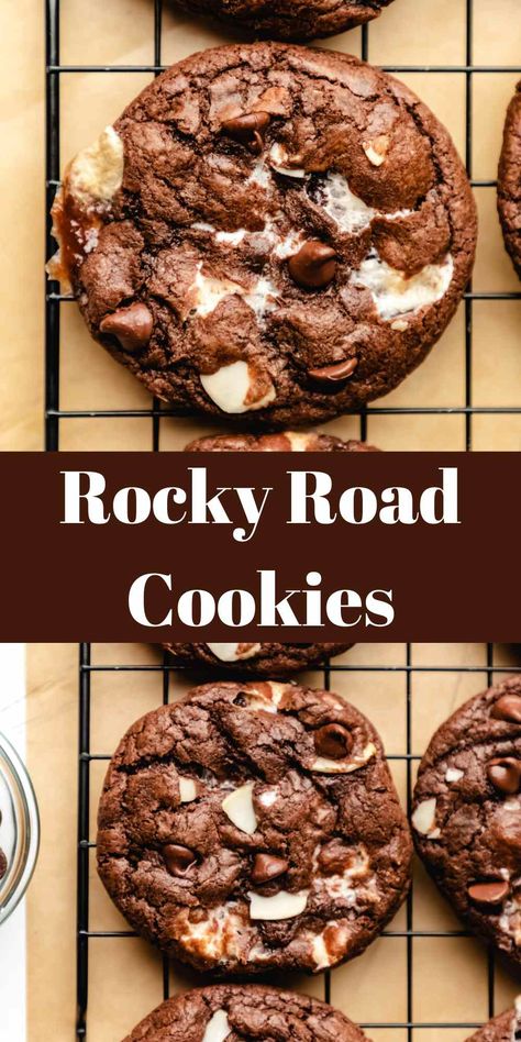 Rocky Road Cookies, I Lost 100 Pounds, Crinkle Cookies, Delicious Cookie Recipes, Lost 100 Pounds, Rocky Road, Fun Baking Recipes, Baking Sweets, Cookies Recipes Christmas