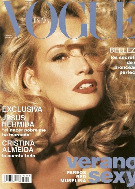 Andie Mcdowell, Editing Websites, Vintage Vogue Covers, Estelle Lefébure, Tatjana Patitz, Vogue Vintage, Vogue Magazine Covers, Fashion Magazine Cover, Vogue Spain