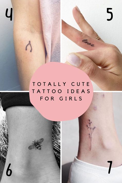 35 Totally Cute Tattoos for Girls - tattooglee Tiny Heart Tattoo Matching, Girly Sticker Tattoos, Fun Flash Tattoo Ideas, Small Girlie Tattoos Ideas, Simple Pretty Tattoos, Tiny Leaf Tattoo, Small Sugar Skull Tattoo, Small Funny Tattoos, Easy Tattoos For Beginners