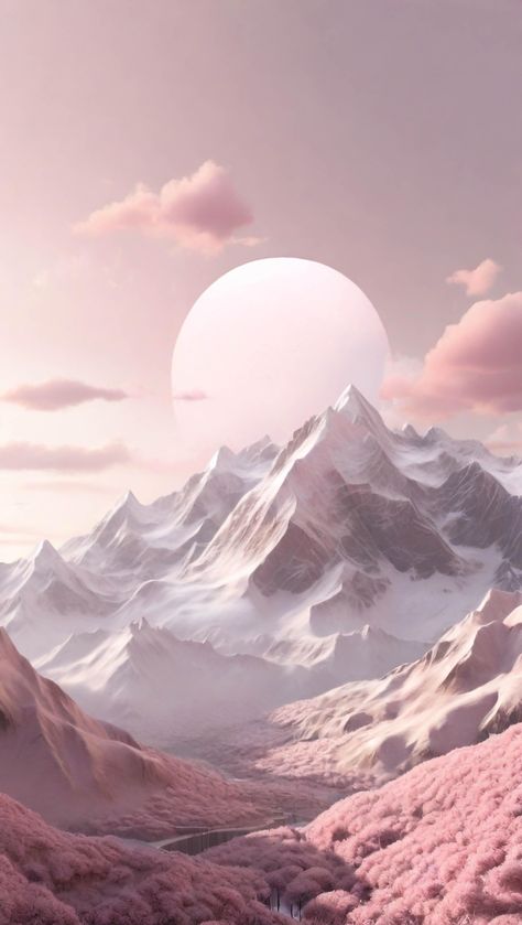 Pink Moon magic wallpaper A breathtaking sight - a soft pink moon rises above a majestic mountain range cloaked in snow. This magical scene evokes a sense of tranquility and peace. follow : @huntart4x DOWNLODE LINK IN BIO👀 #pinkmoon #mountains #winterwonderland #landscapephotography #nature #sky #trending#trendingnow #illustration #cozy #cozyvibes #conceptartist #storytelling #artoftheday #lofi #conceptart #lofiedit #lofiaesthetic #cozyvibes #solitude #wanderlust #photoshop #aesthetic #ａ... Pink Lofi Aesthetic, Photoshop Aesthetic, Magic Wallpaper, Pink Princess Aesthetic, Lo-fi Aesthetic, Fantasy Wallpaper, Pink Mountains, Black Wallpaper Iphone Dark, Moon Rise