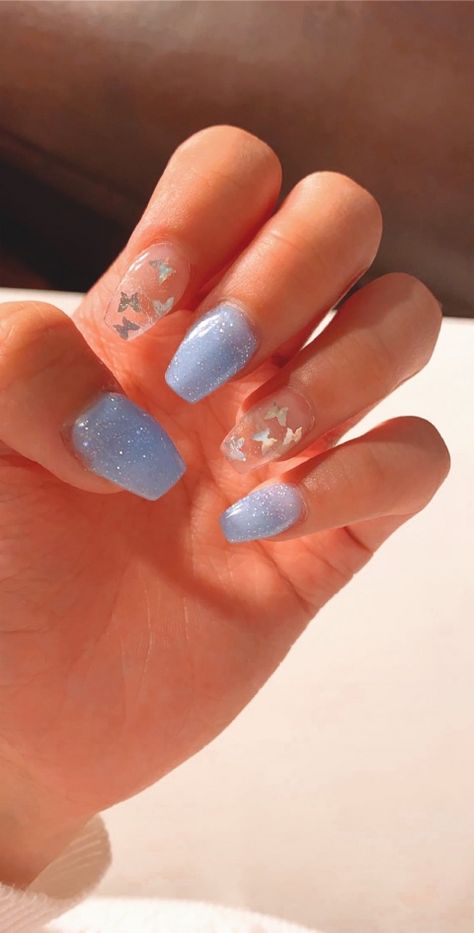 White Nail, French Pedicure, Blue Acrylic Nails, Her Nails, Simple Acrylic Nails, Aycrlic Nails, Nagel Inspo, Acrylic Nails Coffin Short, Short Acrylic Nails Designs