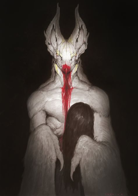 ArtStation - Month of Monsters, John Tedrick Monster Vampire, Lovecraftian Horror, Dark Creatures, Creepy Monster, Fantasy Horror, Eldritch Horror, Horror Monsters, Scary Monsters, Vampire Art