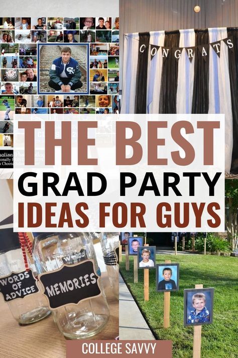 Love these guys graduation party ideas! If you're throwing a graduation party for a boy, you definitely need to check these ideas out. Experience Ideas For Adults, Graduation Party Ideas For Guys, Easy Graduation Party Decorations, Guys Graduation Party, High School Graduation Party Themes, Grad Party Ideas High School, Boys Graduation Party, Boys High School Graduation Party, Grad Party Ideas