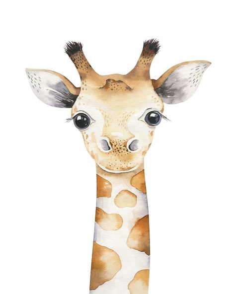 Neutral Animal Nursery, Giraffe Decal, Giraffe Drawing, Safari Baby Animals, Cartoon Giraffe, Animal Printables, Owl Canvas, Giraffe Nursery, Elephant Canvas