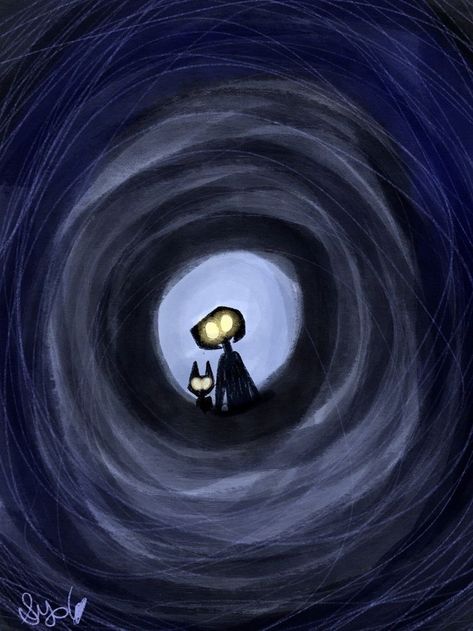 Black, Art, Coraline Tunnel, Coraline, In The Middle, The Middle, Black And White, White