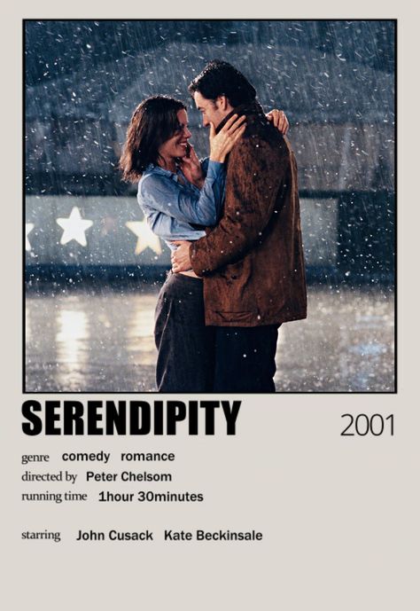 Serendipity Movie Poster, Rom Coms To Watch, Serendipity Movie, Minimalistic Polaroid Poster, Romance Movie Poster, Romcom Movies, Jeremy Piven, Rom Coms, Bridget Moynahan