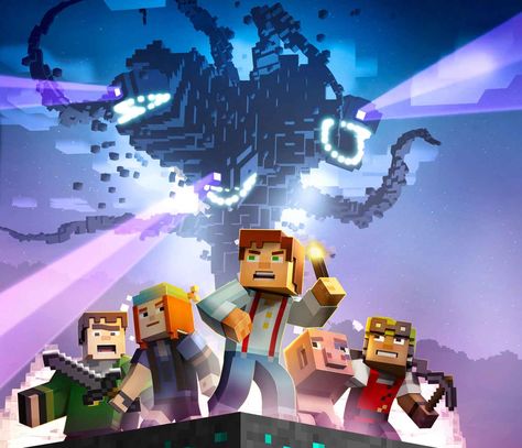 Minecraft: Story Mode is like a playable television show based on your favorite game, where YOU are the star, and your choices and actions decide how the story is told. Wither Storm, Minecraft Wither, Minecraft Story Mode, Minecraft Images, Minecraft Toys, Storm Art, Minecraft Drawings, Minecraft Steve, Minecraft Cottage