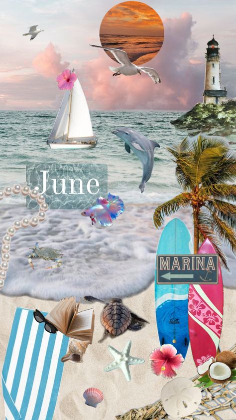 💛🩵💙🐬🐠🪸🌺June🌺🪸🐠🐬💙🩵💛 #june #summer #beach #wallpaper #collageart #month Collage, Summer Beach, Summer Beach Wallpaper, Beach Wallpaper, Your Aesthetic, Creative Energy, Connect With People, Energy