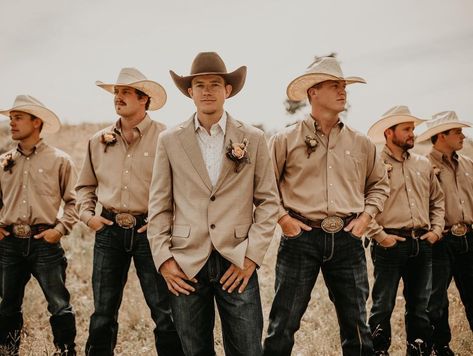 Western Wedding Photographer on Instagram: “This one’s for the boys🤘🏻” Western Wedding Mens Attire Groom And Groomsmen, Terracotta Wedding Western, Western Groomsmen Photos, Western Men’s Wedding Outfit, Terracotta Wedding Groomsmen Attire, Rustic Wedding Party Photos, Rustic Boho Groomsmen Attire, Country Formal Outfits Men, Dusty Rose Western Wedding