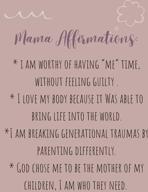 Positive Motherhood Affirmations, Daily Affirmations For Stay At Home Moms, Positive Affirmation Quotes For Moms, Mantras For Moms, Words Of Affirmation For New Moms, Christian Mom Affirmations, Daily Affirmations For New Moms, Positive New Mum Affirmations, Mom Daily Affirmations