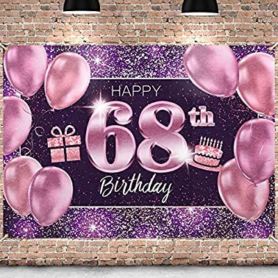 27th Birthday Decorations, Pink Photo Background, 80th Birthday Banner, Happy 91st Birthday, Happy 68th Birthday, 90th Birthday Party Decorations, 80th Birthday Party Decorations, Pink Decorations, 68 Birthday