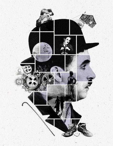 ChzCaller ✌ Kalender Design, Collage Portrait, Cinema Art, Plakat Design, Foto Tips, Collage Design, Movie Poster Art, Charlie Chaplin, Graphic Design Projects
