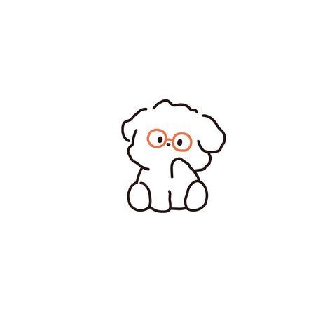 Yowoyowoo Icon, Cute Dog Drawing Cartoon, Cute Puppy Doodle, Minimalist Pfp, Study Doodles, Dog Doodles, Cute Cartoon Puppy, Poodle Drawing, Dog Doodle