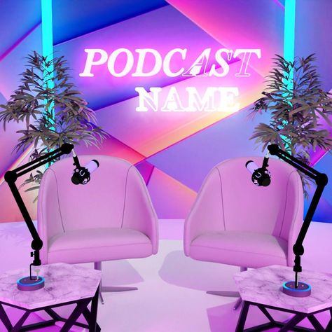 NEON LOUNGE PODCAST STUDIO Link in Bio Step into the dynamic world of podcasting with the "Neon Lounge Podcast Studio." Two luxurious leather chairs invite you to settle in for engaging conversations. In front of each chair, tables hold two podcast microphones, ready to capture every word. Towering plants behind the chairs add a touch of greenery, creating a vibrant and inviting atmosphere. On the walls, three neon pastel abstract pictures draw the eye, accented by neon strips that add a p... Pink Podcast Setup, Podcast Studio Ideas Decor, Luxury Podcast Studio, Podcast Room Decor, Modern Podcast Studio, Podcast Room Ideas Aesthetic, Pod Cast Studio, Podcast Setup Ideas, Podcast Studio Aesthetic