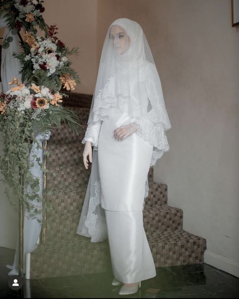 Merisik Tunang, Tunang Outfit, Veil Nikah, Kurung Nikah, Nikah Attire, Adat Melayu, Melayu Wedding, Kebaya Nikah, Muslim Wedding Photos