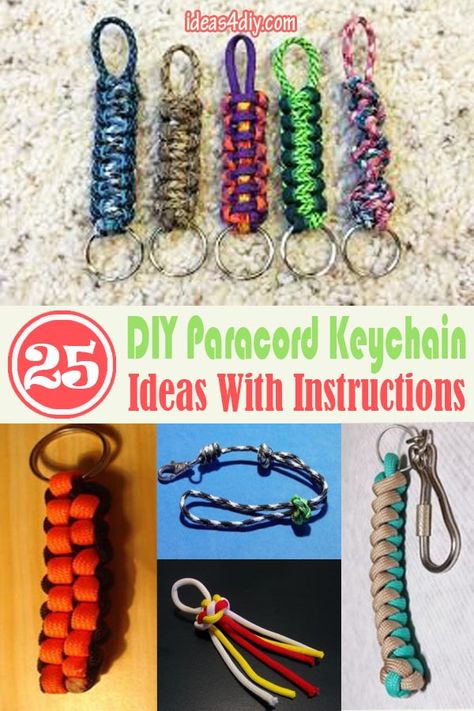 Learn how to make DIY Paracord Keychain Ideas and Patterns with Instructions for all Paracord Enthusiasts! #Parcord #ParacordKeychain #paracordproejcts Paradors Keychain Diy, Paracord Keychains Diy, Paracord Gift Ideas, Paracord Keychain With Beads, Paracord Lanyard Diy Tutorials, Diy Paracord Keychain, Paracord Keychain Diy, Paracord Keychain Instructions, 550 Paracord Projects