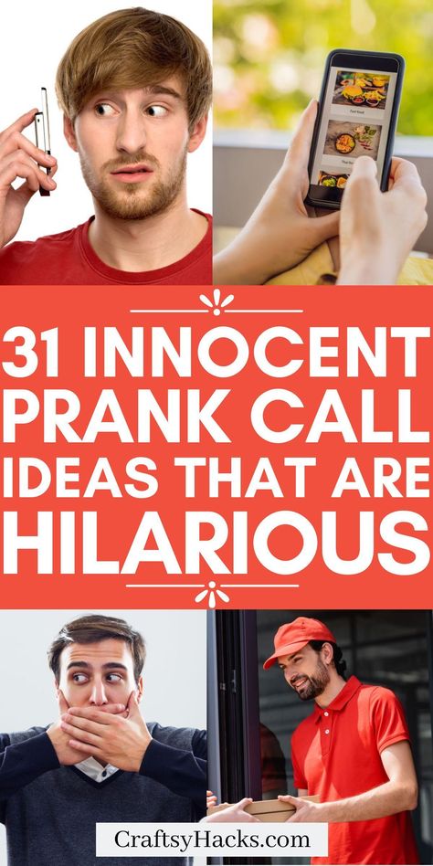 You and your friends can laugh until your stomachs hurt when you use any of these hilarious prank phone call ideas. These brilliant prank phone calls are fun for kids of all ages and adults to get a good laugh. Birthday Pranks For Adults Hilarious, Prank Call Scripts, How To Prank Call, Funny Prank Call Ideas, Prank Call Ideas, Good Prank Calls, Funny Prank Calls, Phone Pranks, Birthday Pranks