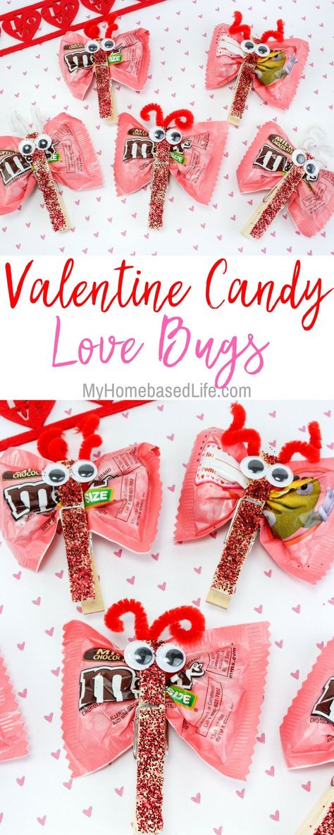 Valentine Easy Crafts, Love Bugs Craft, Bugs Craft, San Valentin Ideas, Saint Valentin Diy, Valentines Bricolage, Valentines Snacks, Easy Valentine Crafts, Team Party