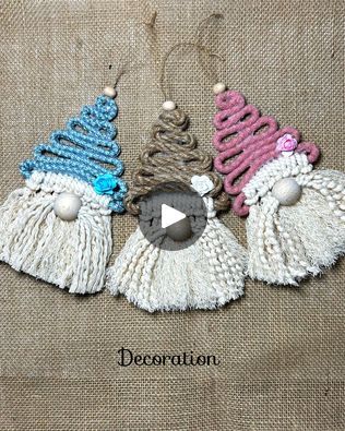 1.6M views · 2.7K reactions | Macrame Santa Gnome | Waiting your comments girls 🥰🫶 How to turn my macrame tree into a Santa Gnome Ornament 🎅 #viral #home #diy #party | By Decoration | Facebook Macrame Santa, Gnome Party, Macrame Tree, Ribbon Projects, Santa Gnome, Sock Crafts, Christmas Kitchen Decor, Gnome Ornaments, Macrame Patterns Tutorials