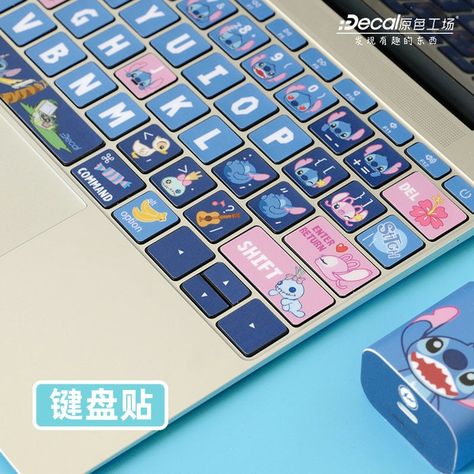 Stitch Keyboard sticker/cover for Macbook Pro and air Decal | Etsy Stitch Keyboard, Laptop Covered In Stickers, Keyboard Sticker, Apple Laptop Macbook, Macbook Pro Cover, Laptop Design, Keyboard Stickers, Macbook Covers, Macbook Stickers