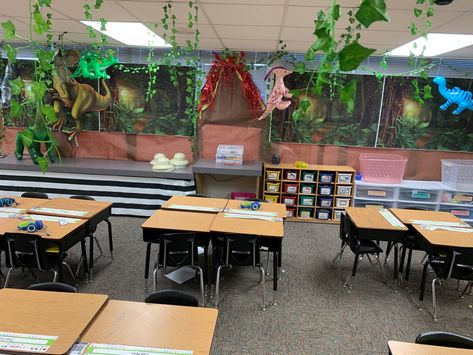 Jurassic Park Room Transformation, Jurassic Park Classroom Theme, Jurassic Park Classroom Transformation, Jurassic Park Classroom, Decorating 2023, Halloween Transformation, Dino Room, Staar Review, Zoo Theme