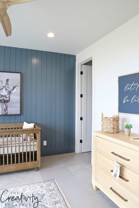 Sherwin Williams Slate Tile, Perete Accent, Colors Room, Nursery Paint, Color Spotlight, Nursery Paint Colors, Boy Room Paint, Nursery Bathroom, Blue Accent Walls