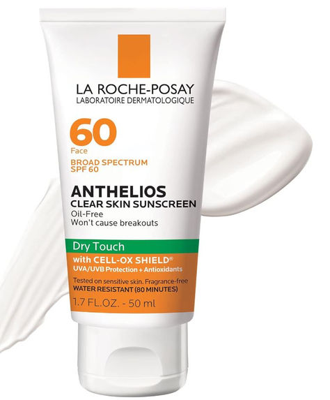 La Roche-Posay Anthelios Clear Skin Dry Touch Sunscreen SPF 60, Oil Free Face Sunscreen for Acne Prone Skin, Won't Cause Breakouts La Roche Posay Body Sunscreen, Facial Sunscreen For Acne Prone Skin, Sunscreen For Normal Skin, Sunscreen For Acne Prone Skin, La Roche Posay Sunscreen, Soft Clouds, Sunscreen Oil, Body Sunscreen, Beauty Care Routine