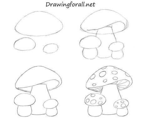 How To Draw Mushrooms, Draw Mushrooms, Flower Drawing Tutorials, Mushroom Drawing, Seni Dan Kraf, Buku Skrap, Easy Doodles Drawings, Easy Doodle Art, Mushroom Art