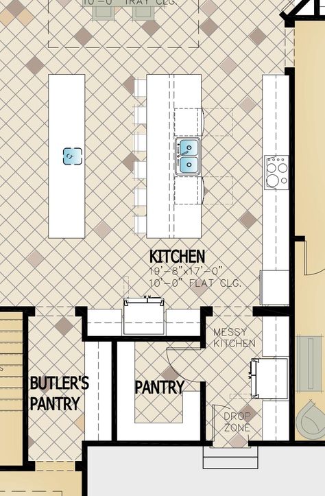 Kitchen With Mudroom Entry Layout, Kitchen With Walk In Pantry Layout, Kitchen Pantry Floor Plan Layout, Kitchen Layout With Pantry And Island, Kitchen With Pantry Floor Plan, 2 Kitchen Islands Layout Floor Plans, Luxury Kitchen Floor Plans, Long Kitchen Floor Plans, Two Wall Kitchen Layout