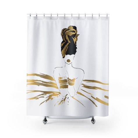 Expression of personality knows no boundaries! Elevate your bathroom decor with these Pardon My Fro high-quality shower curtains featuring unique prints that will add an original touch to the most intimate room of your house. The beautifully printed design celebrates women who are proud of their hair and their heritage, creating a captivating and empowering ambiance. With these stylish and meaningful curtains, your bathroom will become a haven that reflects your individuality. Shower Curtain White, Curtain Art, Hookless Shower Curtain, Shower Curtain Art, Extra Long Shower Curtain, Curtain White, White Shower Curtain, Printed Curtains, Shower Curtain Hooks