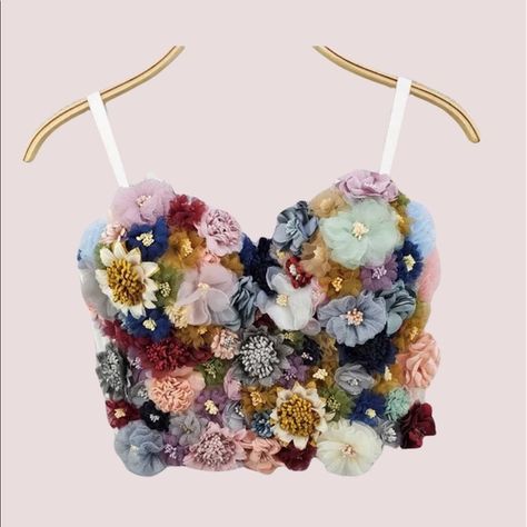 COPY - 3D floral bustier corset top Couture, Haute Couture, Taylor Fits, Eras Fits, Floral Corset Top, Bustier Corset Top, Floral Bustier, Tie Dye Fashion, Floral Corset